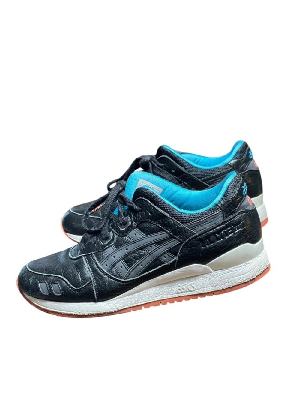 Asics Gel-Lyte III Black & Teal Leather Sneakers US 7 EU 39 H540L